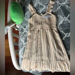 Yellow and White Dress